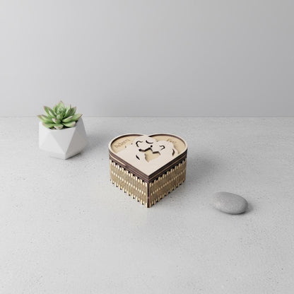 Personalized DIY Wooden Heart Box Kit - Valentine's Day and Anniversary Couple Craft