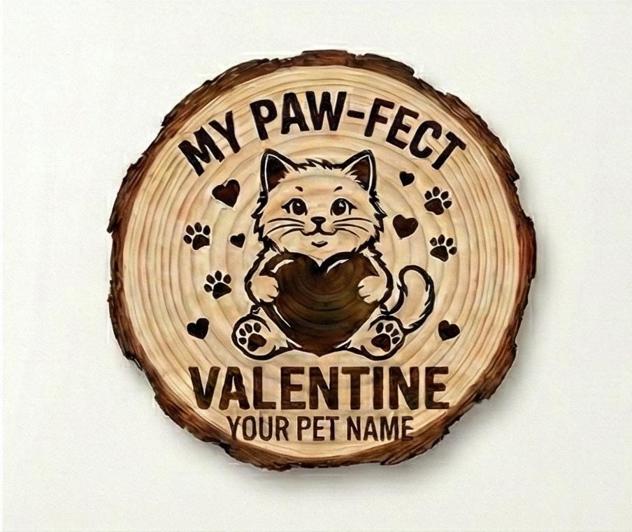 Personalized Pet Coasters sets of 4 – Engraved Dog/Cat Name Gift Bark Edge Wood Set of 4