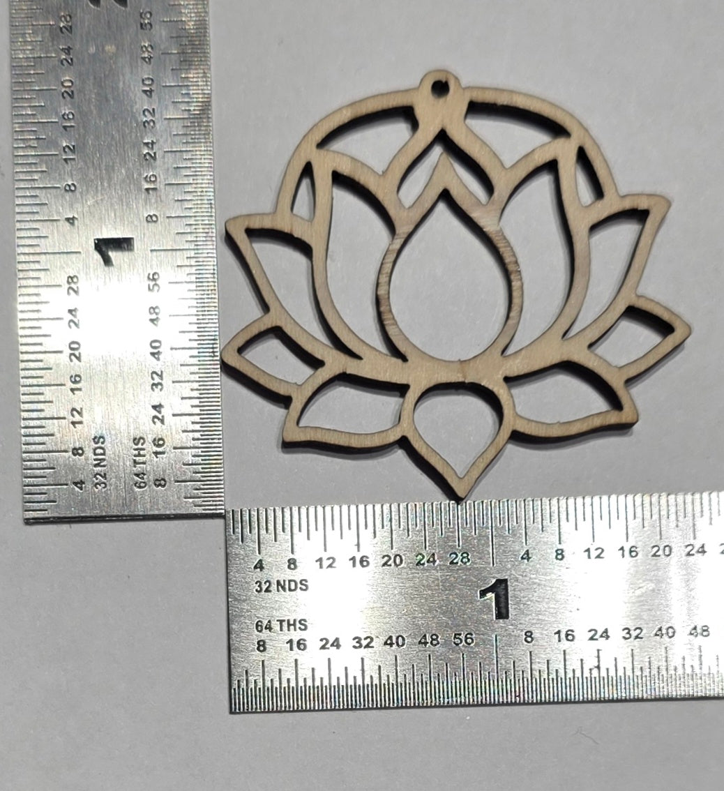 20 pcs Laser Cut Wood Earring Blanks – Nature Series Plywood Jewelry Supplies Night Lotus