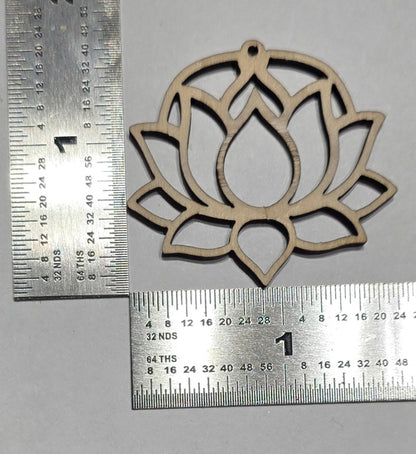 20 pcs Laser Cut Wood Earring Blanks – Nature Series Plywood Jewelry Supplies Night Lotus