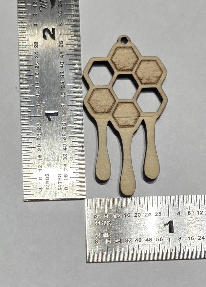 20 pcs Laser Cut Wood Earring Blanks – Nature Series Plywood Jewelry Supplies Honeycomb Drip