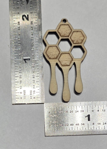 20 pcs Laser Cut Wood Earring Blanks – Nature Series Plywood Jewelry Supplies Honeycomb Drip