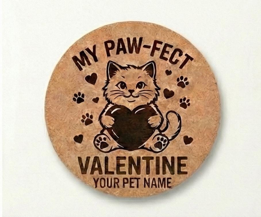 Personalized Pet Coasters sets of 4 – Engraved Dog/Cat Name Gift Cork Round Set of 4