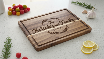 Engraved personalized cutting board, Custom Wedding Gift, Housewarming Present, Cozy Kitchen Decor