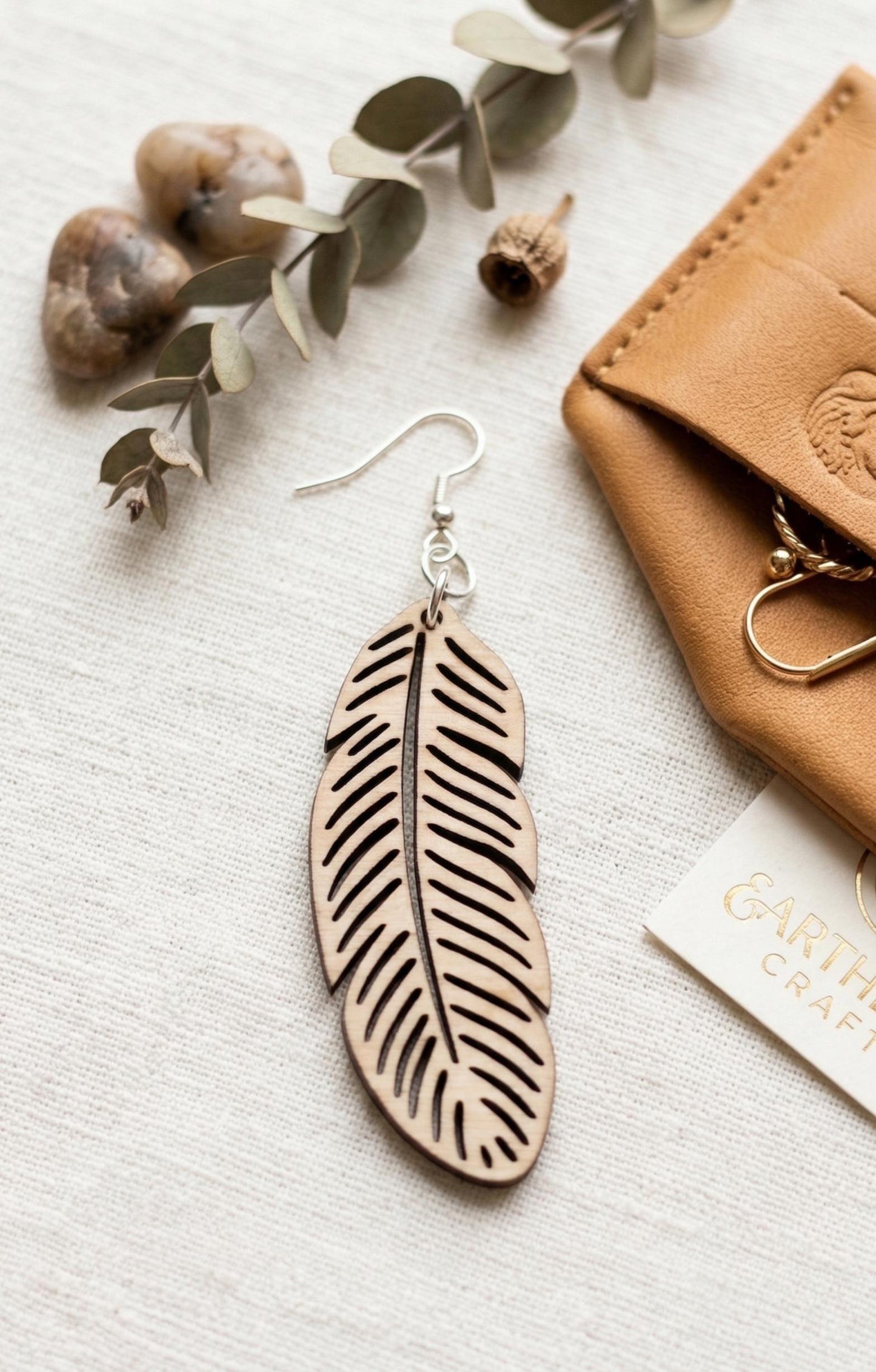 20 pcs Laser Cut Wood Earring Blanks – Nature Series Plywood Jewelry Supplies