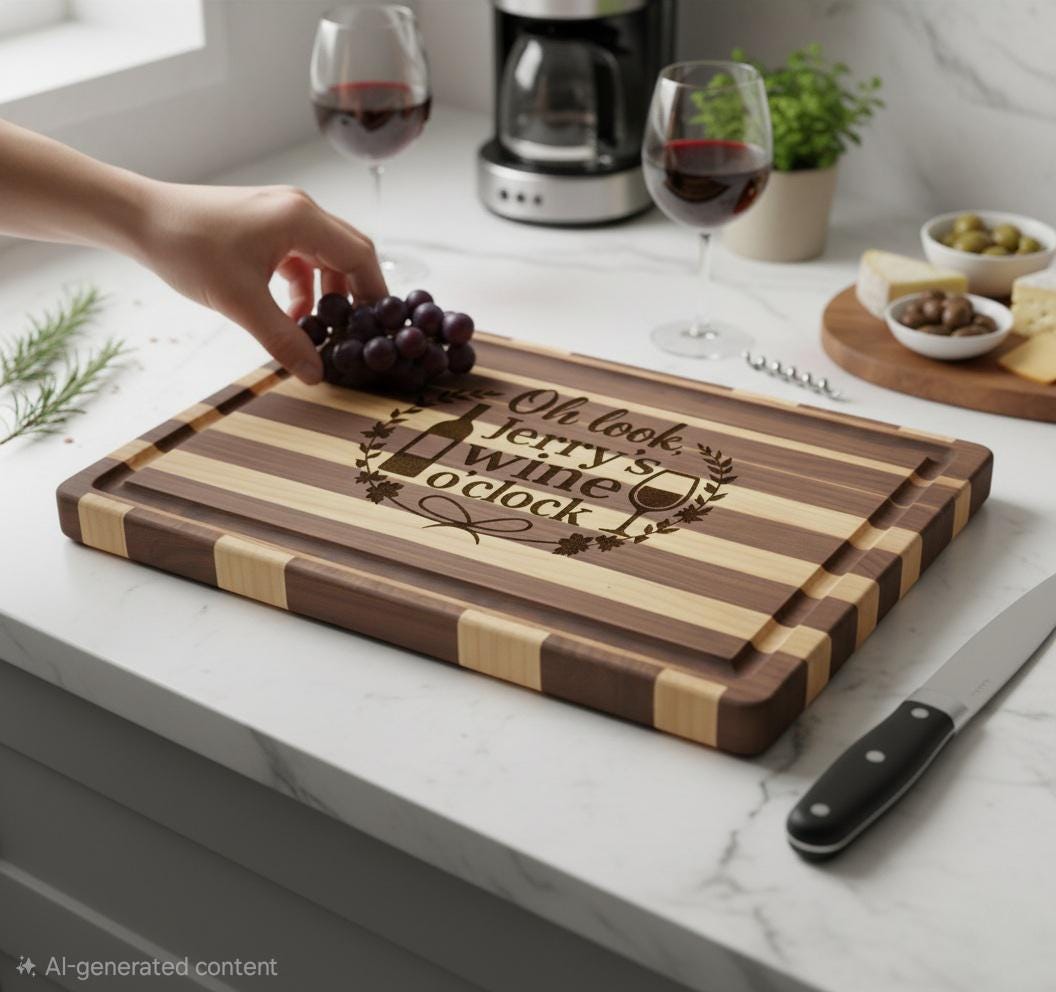 Oh Look Its wine O clock customizable wine lover gift Cutting board gift for Wine Lovers