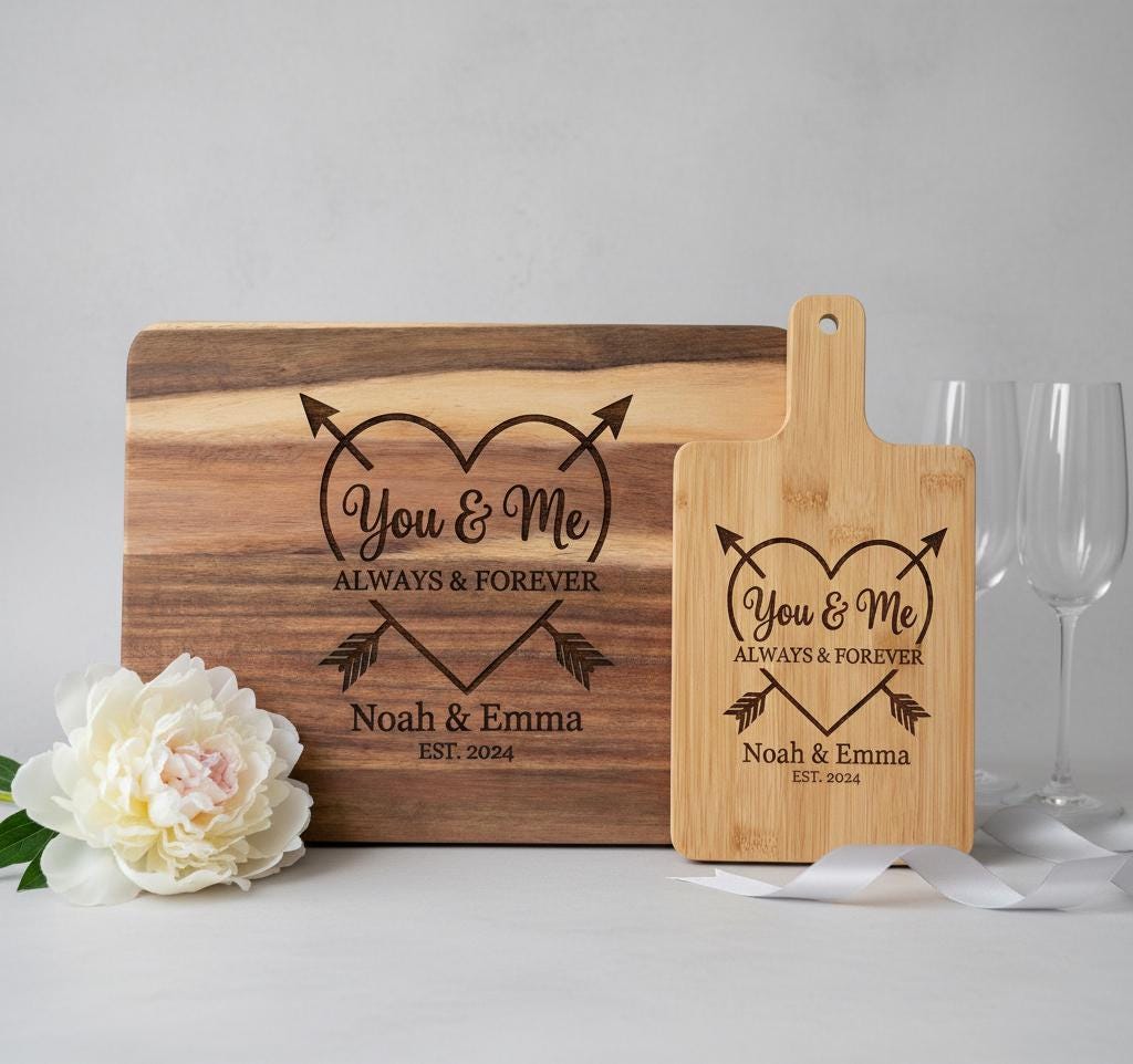 Personalized Couple Cutting Board | Custom Valentine's Day & Anniversary Gift
