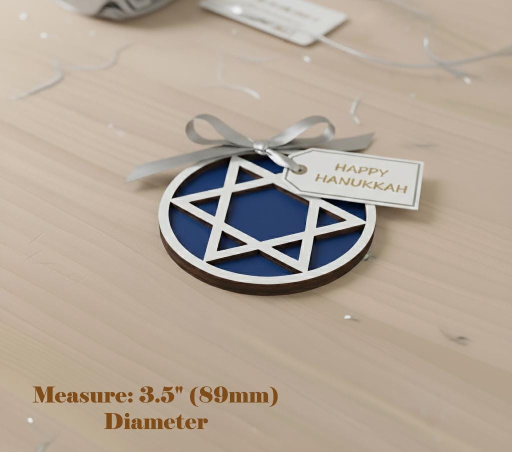 Hanukkah Ornament Star of David, Blue & White - Jewish Holiday Decoration