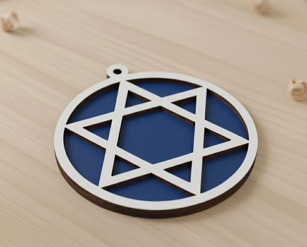 Hanukkah Ornament Star of David, Blue & White - Jewish Holiday Decoration