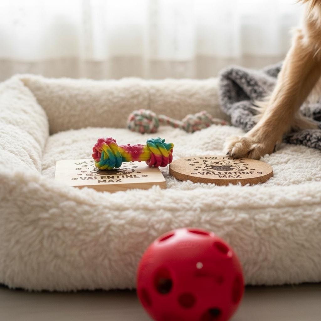 Personalized Pet Coasters sets of 4 – Engraved Dog/Cat Name Gift