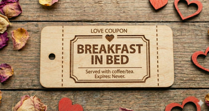 Personalized Wooden Love Coupons | Custom Date Night Vouchers & Tokens