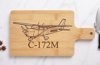 Custom Aircraft Tail Number Cutting Board Pilot Gift | Personalized Aviator’s Cutting Board