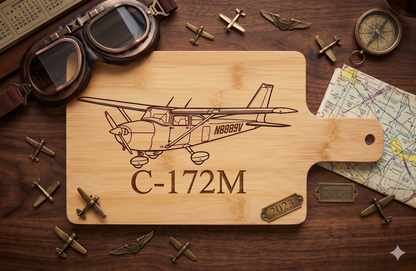 Custom Aircraft Tail Number Cutting Board Pilot Gift | Personalized Aviator’s Cutting Board