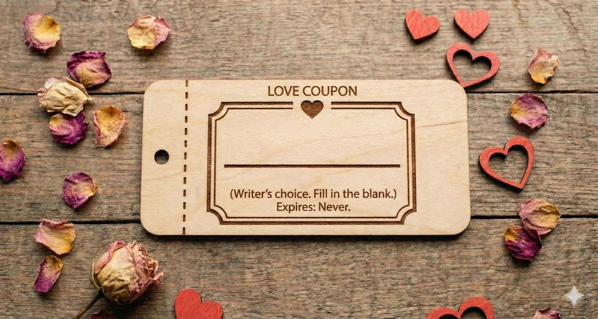 Personalized Wooden Love Coupons | Custom Date Night Vouchers & Tokens