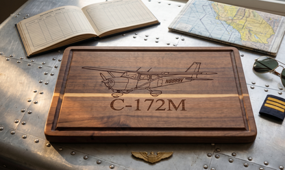 Custom Aircraft Tail Number Cutting Board Pilot Gift | Personalized Aviator’s Cutting Board