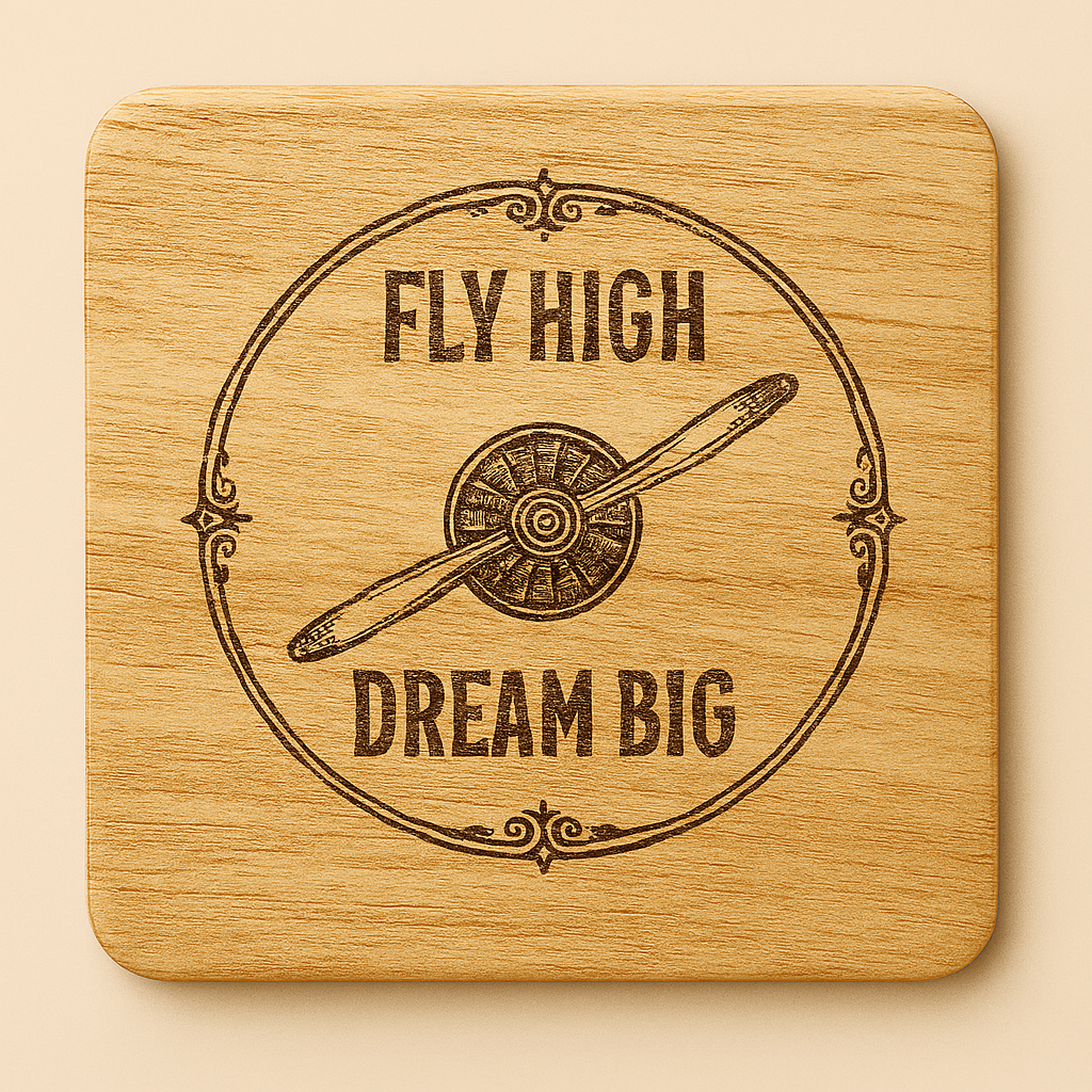 Fly High, Dream Big - pilot gift Coasters Set (Set of 4) - Choose Your Material