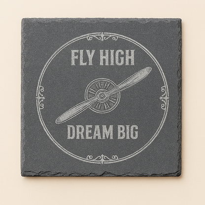 Fly High, Dream Big - pilot gift Coasters Set (Set of 4) - Choose Your Material