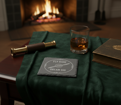 Fly High, Dream Big - pilot gift Coasters Set (Set of 4) - Choose Your Material
