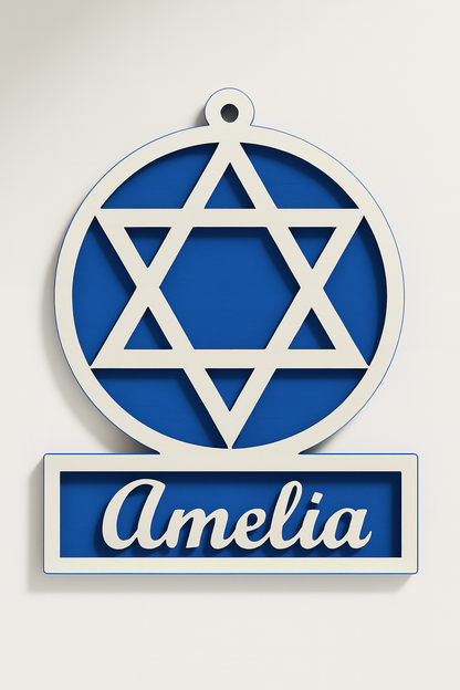 Custom Hanukkah Ornament Craft Kit | Set of 4 Hanukkah Wood Ornament DIY