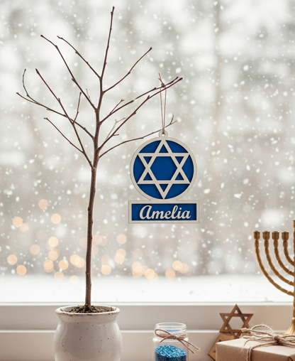Custom Hanukkah Ornament Craft Kit | Set of 4 Hanukkah Wood Ornament DIY