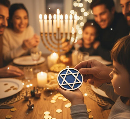 Hanukkah Ornament Star of David, Blue & White - Jewish Holiday Decoration