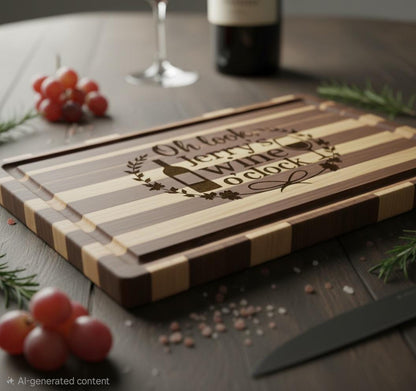 Oh Look Its wine O clock customizable wine lover gift Cutting board gift for Wine Lovers