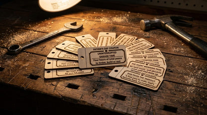 Personalized Wooden Father’s Day Coupon Tokens - Custom Gift Pack from Kids & Teens The Present Spot