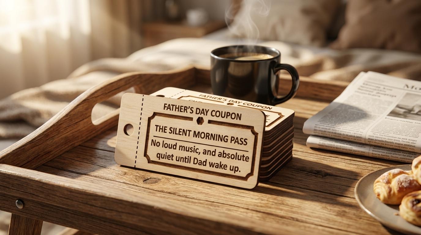 Personalized Wooden Father’s Day Coupon Tokens - Custom Gift Pack from Kids & Teens The Present Spot