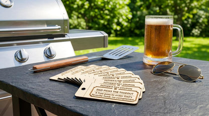 Personalized Wooden Father’s Day Coupon Tokens - Custom Gift Pack from Kids & Teens The Present Spot