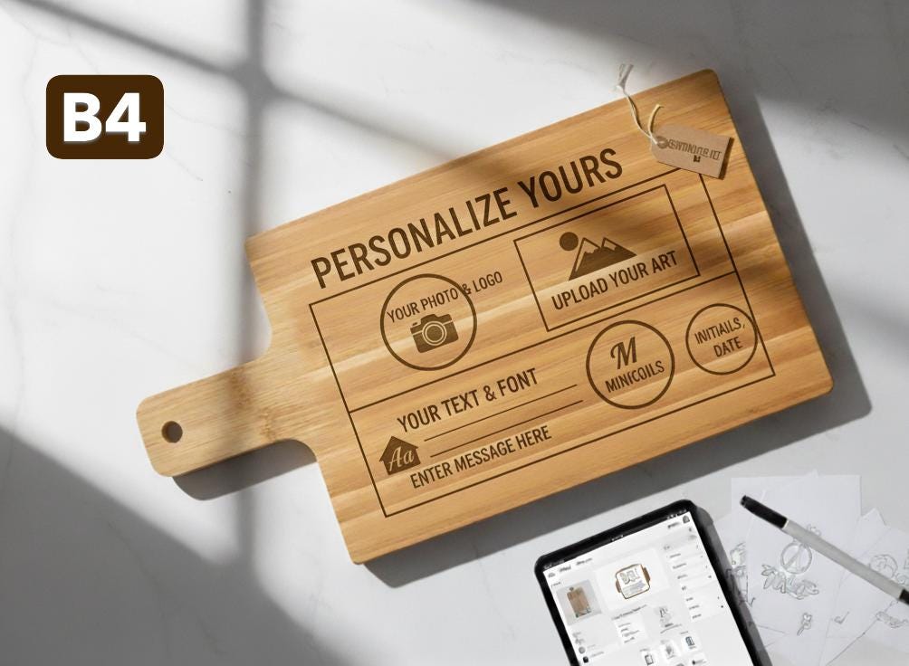 Personalized Wood Cutting Board – Engraved Photo, Logo, or Text