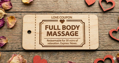 Personalized Wooden Love Coupons | Custom Date Night Vouchers & Tokens