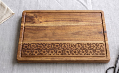 Engraved Acacia Wood Serving Board – Soccer Football Fan Charcuterie Platter