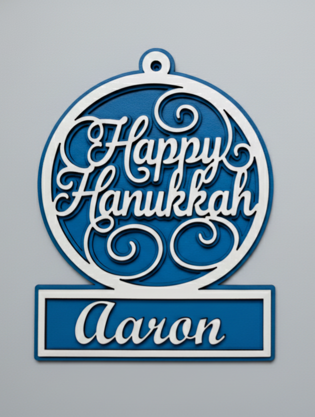Custom Hanukkah Ornament Craft Kit | Set of 4 Hanukkah Wood Ornament DIY