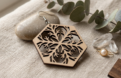 20 pcs Laser Cut Wood Earring Blanks – Nature Series Plywood Jewelry Supplies