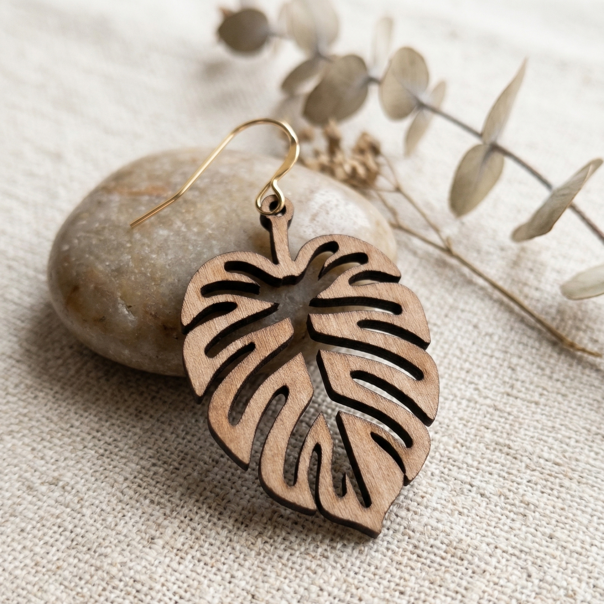20 pcs Laser Cut Wood Earring Blanks – Nature Series Plywood Jewelry Supplies Lace Leaf