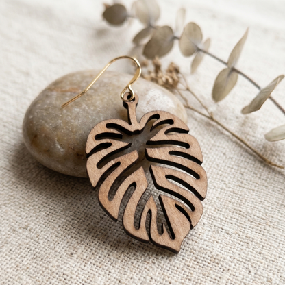 20 pcs Laser Cut Wood Earring Blanks – Nature Series Plywood Jewelry Supplies Lace Leaf