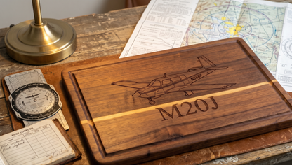 Custom Aircraft Tail Number Cutting Board Pilot Gift | Personalized Aviator’s Cutting Board