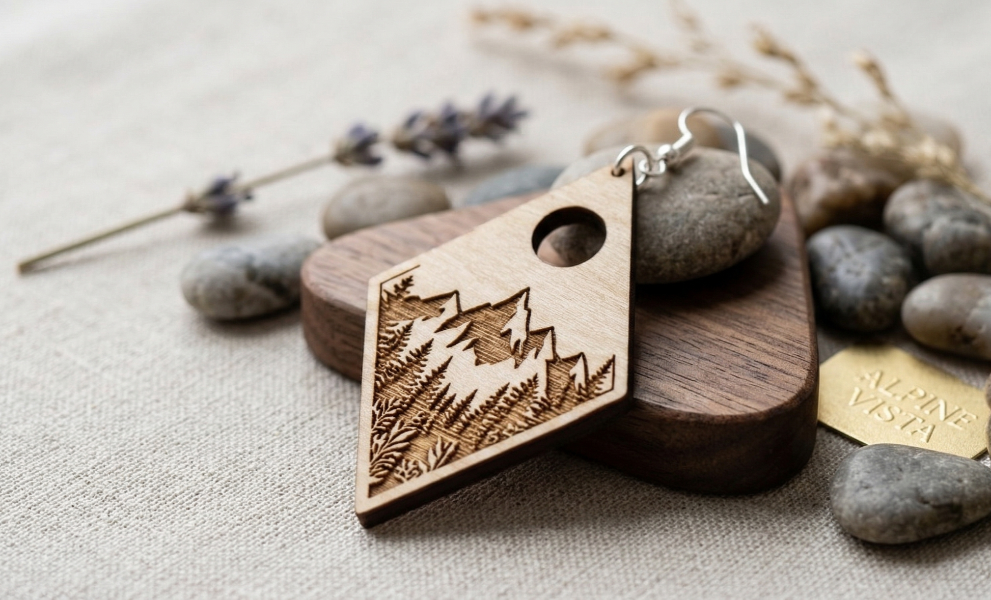 20 pcs Laser Cut Wood Earring Blanks – Nature Series Plywood Jewelry Supplies