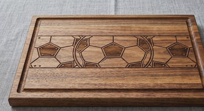 Engraved Acacia Wood Serving Board – Soccer Football Fan Charcuterie Platter