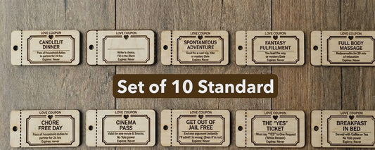 Personalized Wooden Love Coupons | Custom Date Night Vouchers & Tokens