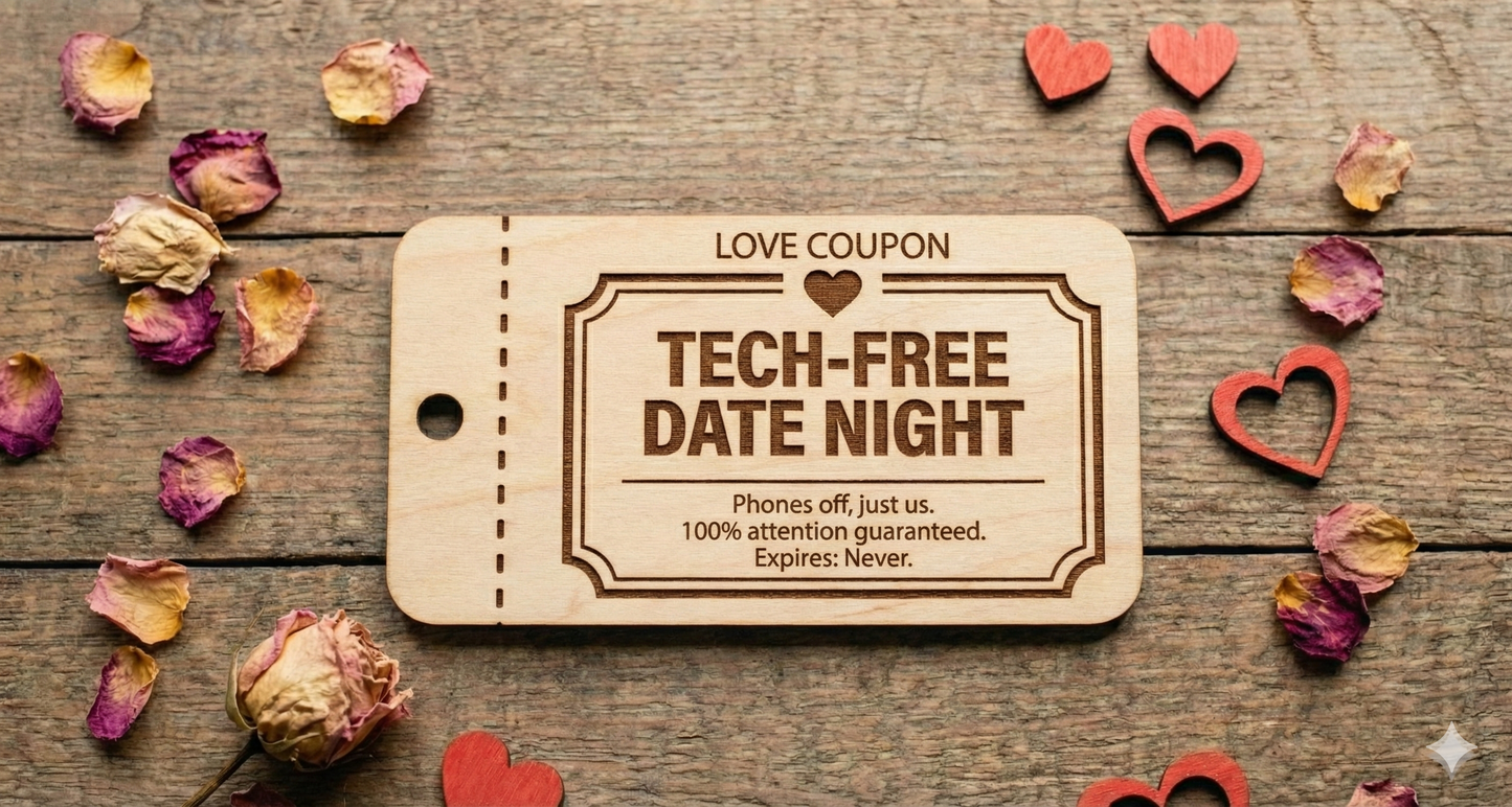 Personalized Wooden Love Coupons | Custom Date Night Vouchers & Tokens
