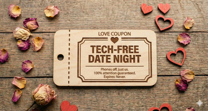 Personalized Wooden Love Coupons | Custom Date Night Vouchers & Tokens