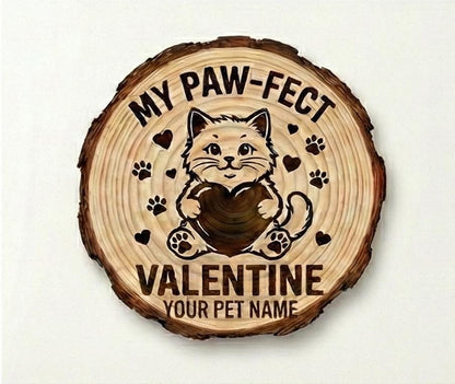Set of four personalized slate pet coasters featuring engraved dog and cat names, perfect for pet lovers.