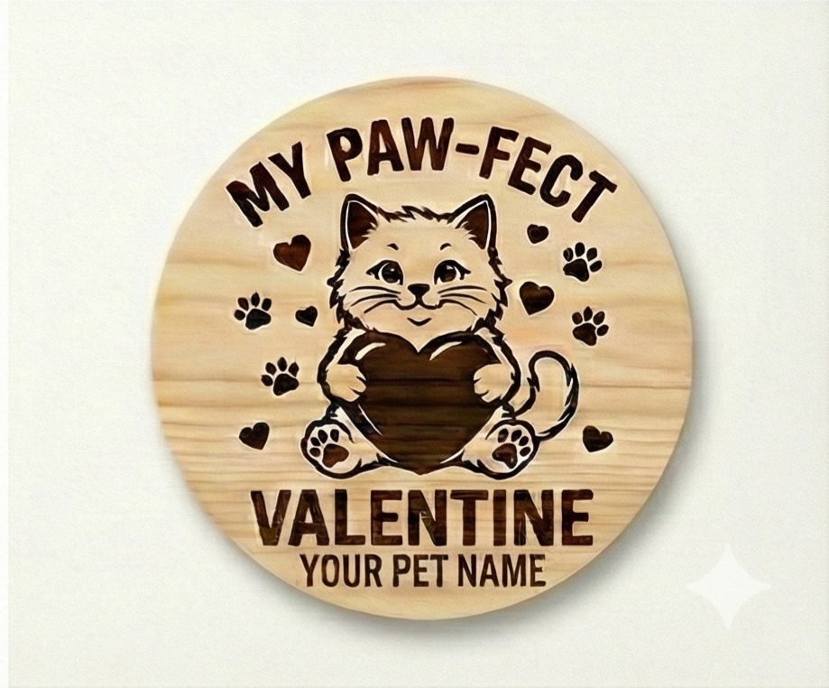 Set of four personalized pet coasters with engraved dog and cat names on slate, perfect as a thoughtful pet gift.