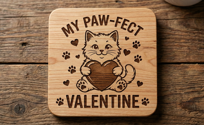 Set of four personalized slate pet coasters engraved with dog and cat names, perfect as a pet gift from The Present Spot.