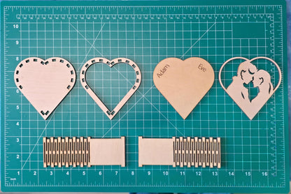 Personalized DIY wooden heart box craft kit by The Present Spot, perfect for Valentine's Day and anniversary couple crafting.