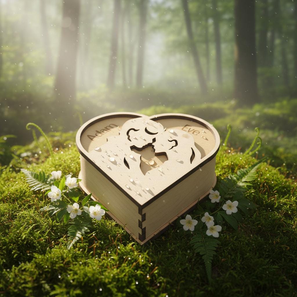 Personalized DIY wooden heart box craft kit by The Present Spot, perfect for Valentine's Day and anniversary couple crafts.