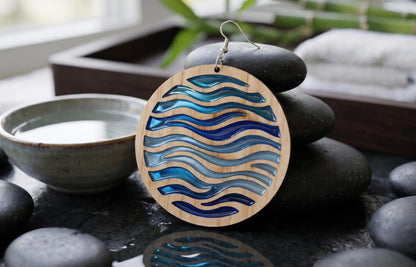 Wood Earring Maker Kit by The Present Spot, includes 20 blank wooden earring bases, fishhooks, display cards, and storage bags.
