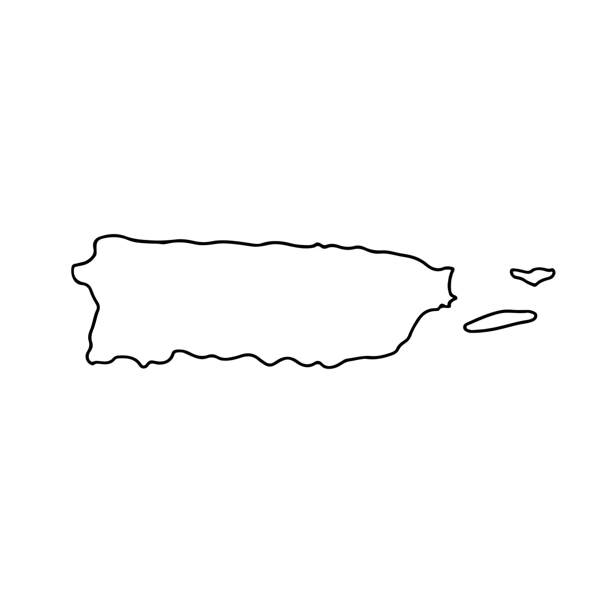 Puerto Rico coastline SVG bundle featuring five detail levels, ideal for design projects, by The Present Spot.