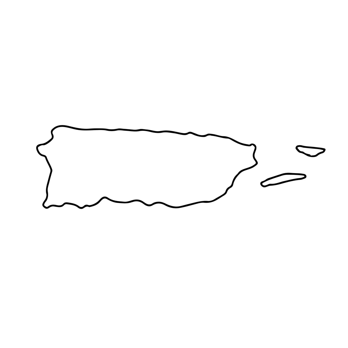 Puerto Rico coastline SVG bundle with 5 detail levels, featuring detailed SVG designs of the Puerto Rico coastlines.